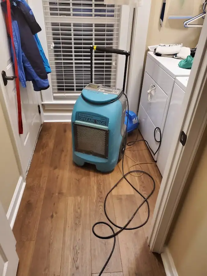 Commercial dehumidifier deployed for Flood Damage Cleanup in West Falls Church